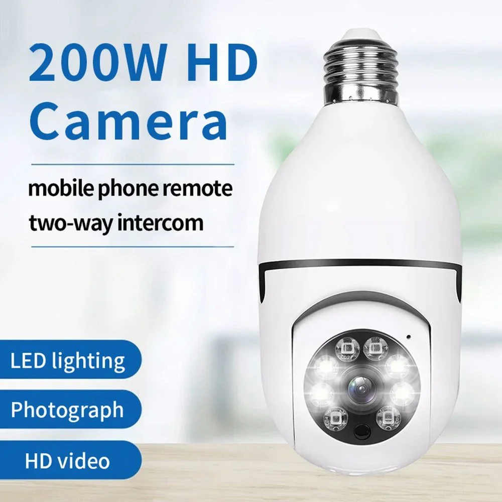NWT GLORYSUNSHINE WIFI PANORAMA HD SMART LIGHT BULB CAMERA-355°Pan 90°TILT